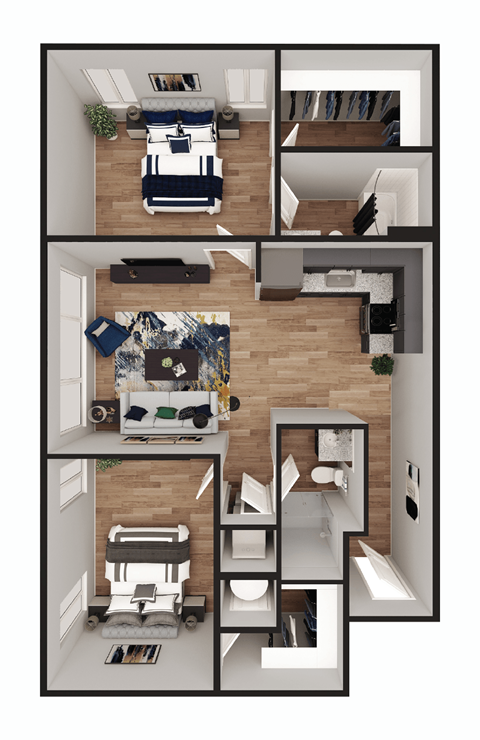 3D Floor Plan Titanium Updated at Pure Lowell, Lowell, AR 72745